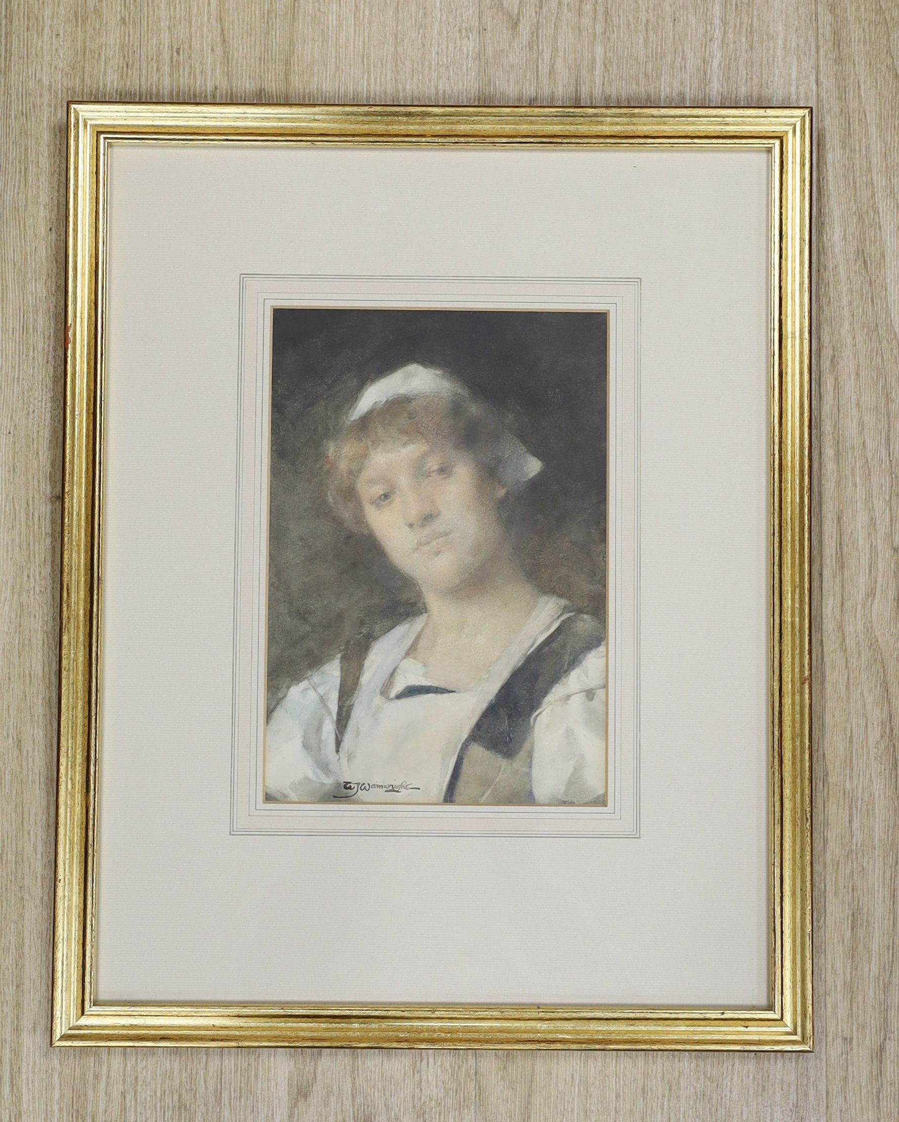 William John Wainwright (1855-1931), watercolour, portrait of a young lady, signed, 25 x 17cm.